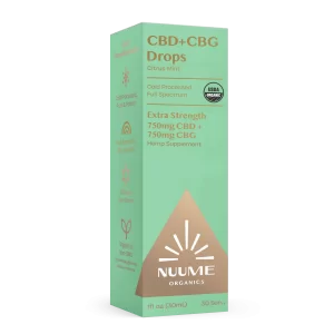 Organic CBG+CBD Drops Citrus Mint - Extra Strength 750mg+750mg