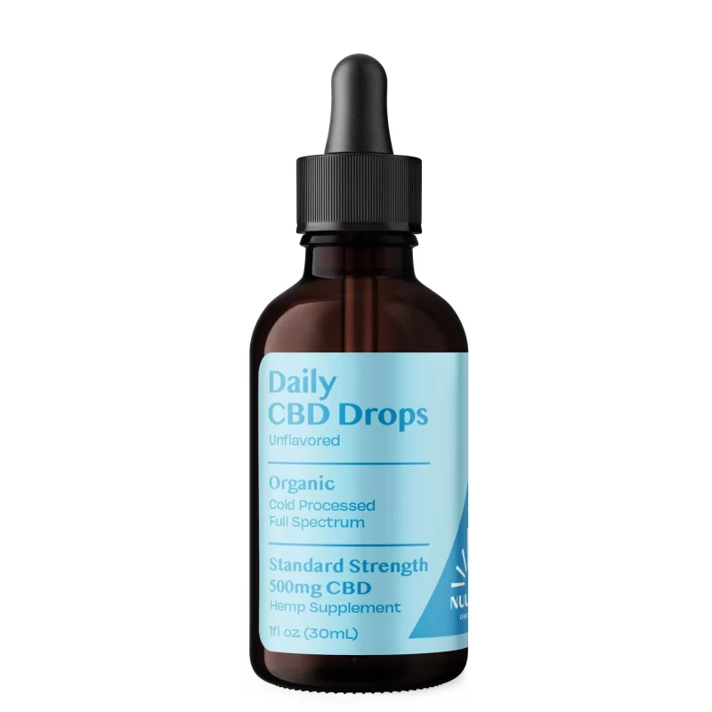 Organic Daily CBD Drops - Unflavored 500mg Full Spectrum - Natural CBD ...