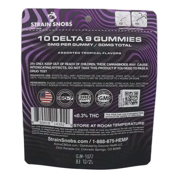 Delta 9 Gummies 25 Count / 125mg per bag - Image 2