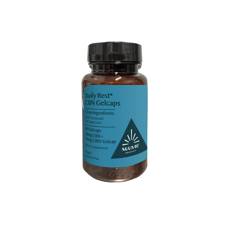 CBN+CBD Daily Rest* Gelcaps - 60ct bottle 10mg+15mg (1500mg/bottle)