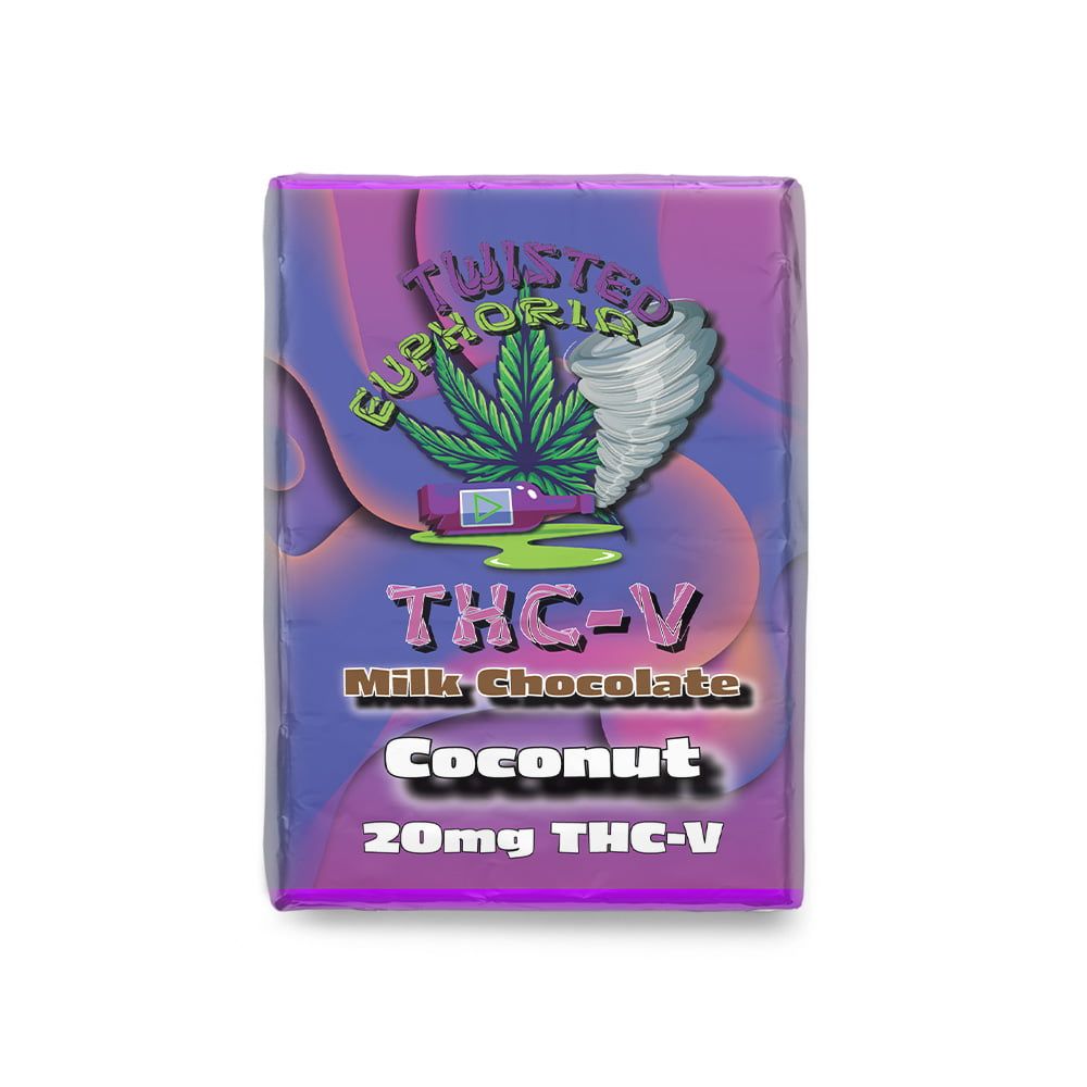 THC-V Mini Chocolate Bar 25mg Twisted Euphoria - Peppermint - Milk Chocolate