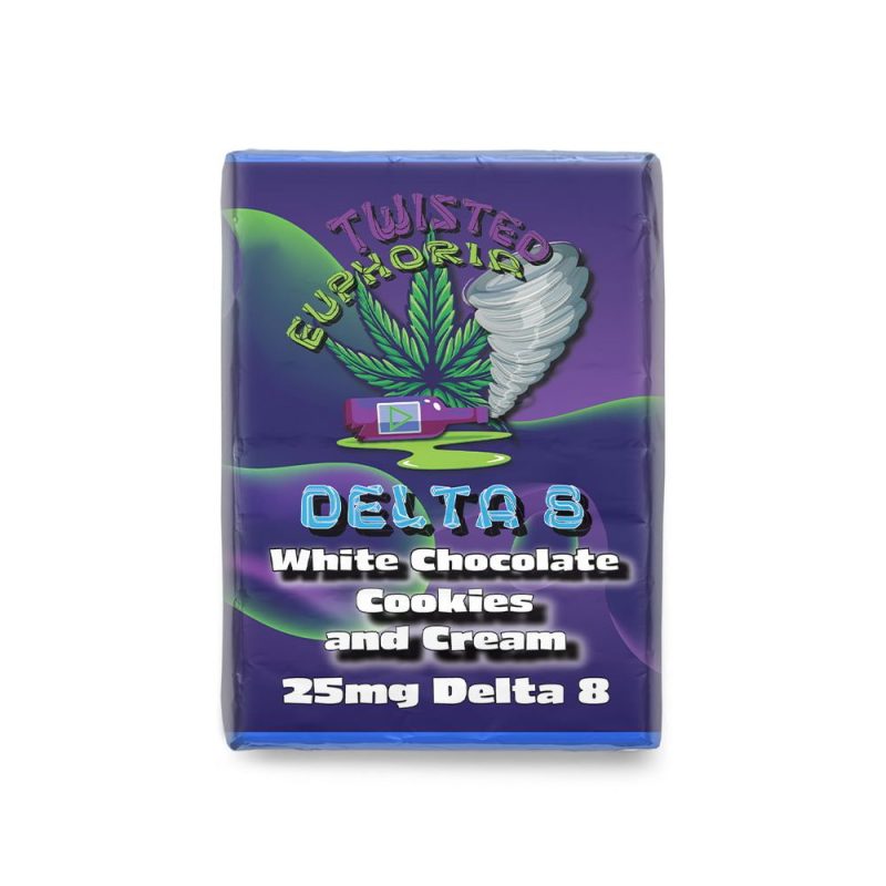 Delta 8 Mini Chocolate Bar 25mg Twisted Euphoria - Orange - Milk Chocolate
