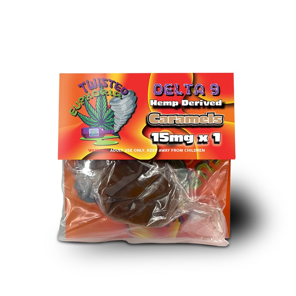 Delta 9 Caramel 15mg Twisted Euphoria - 50 Count