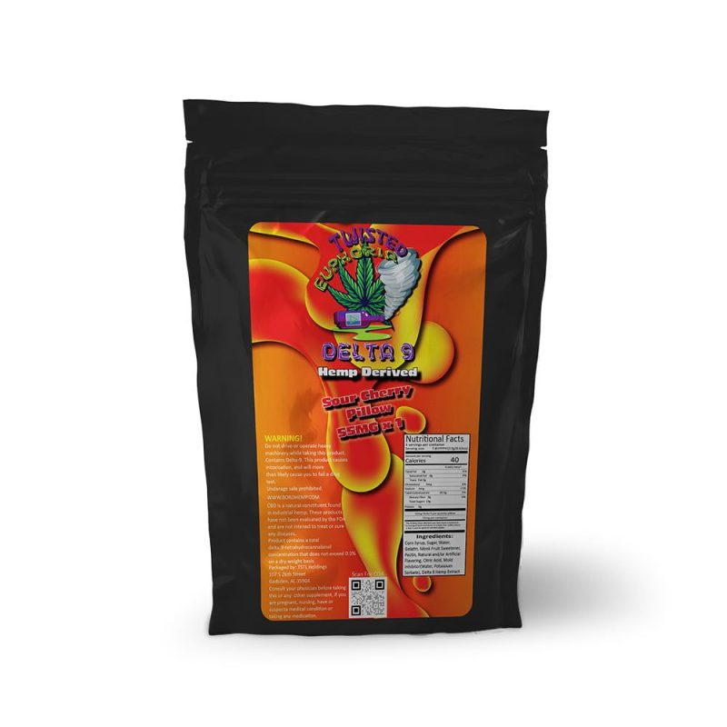 Delta 9 Pillow 55mg Twisted Euphoria - sour-cherry, Single Count